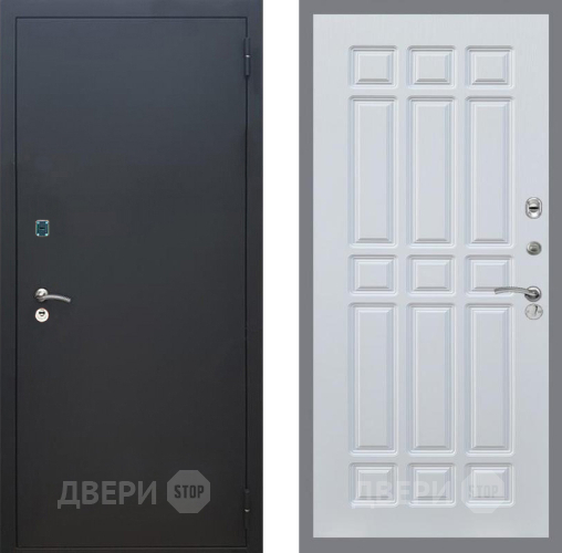 Дверь Рекс (REX) 1A Черный Муар FL-33 Белый ясень в Апрелевке
