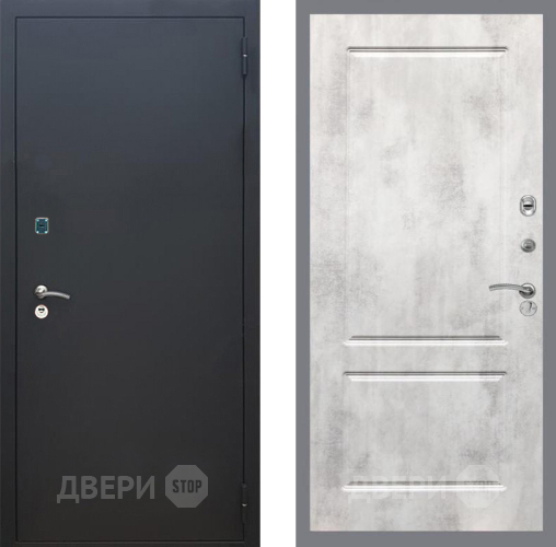Входная металлическая Дверь Рекс (REX) 1A Черный Муар FL-117 Бетон светлый в Апрелевке