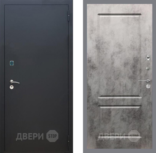 Входная металлическая Дверь Рекс (REX) 1A Черный Муар FL-117 Бетон темный в Апрелевке