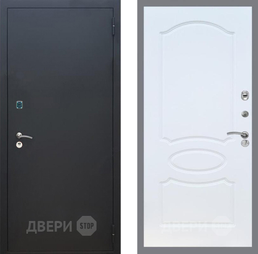 Входная металлическая Дверь Рекс (REX) 1A Черный Муар FL-128 Белый ясень в Апрелевке