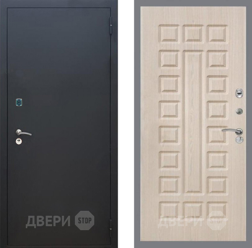 Входная металлическая Дверь Рекс (REX) 1A Черный Муар FL-183 Беленый дуб в Апрелевке
