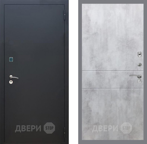 Входная металлическая Дверь Рекс (REX) 1A Черный Муар FL-290 Бетон светлый в Апрелевке