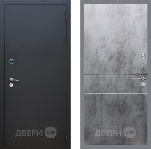 Входная металлическая Дверь Рекс (REX) 1A Черный Муар FL-290 Бетон темный в Апрелевке