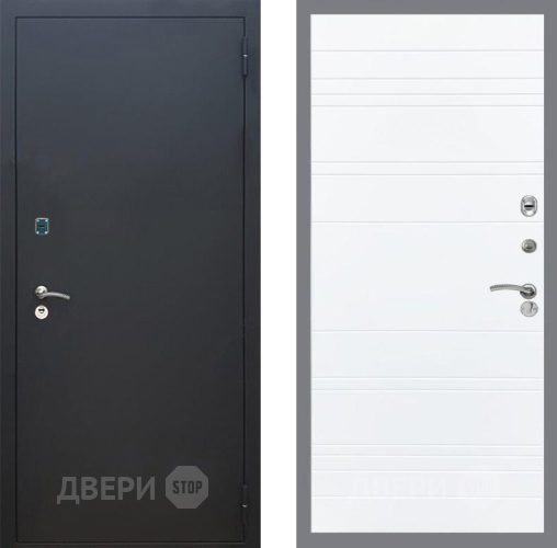 Входная металлическая Дверь Рекс (REX) 1A Черный Муар Line Силк Сноу в Апрелевке