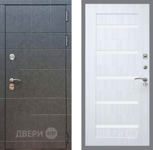 Входная металлическая Дверь Рекс (REX) 21 СБ-14 стекло белое Сандал белый в Апрелевке