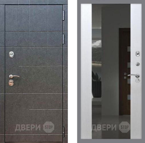 Входная металлическая Дверь Рекс (REX) 21 СБ-16 Зеркало Белый ясень в Апрелевке