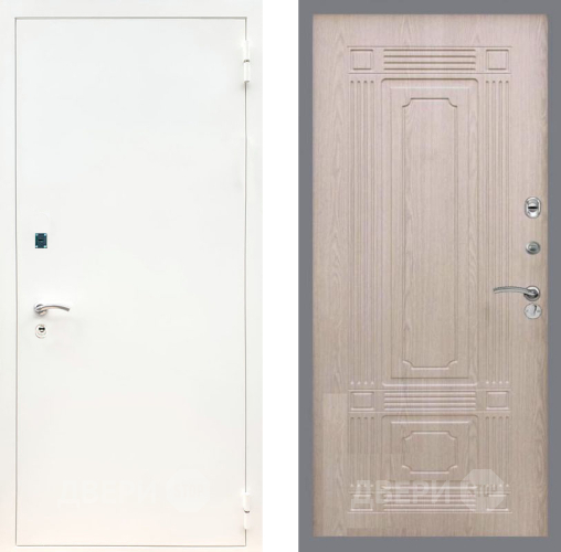 Входная металлическая Дверь Рекс (REX) 1А Белая шагрень FL-2 Беленый дуб в Апрелевке