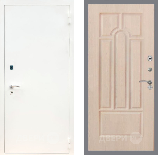 Входная металлическая Дверь Рекс (REX) 1А Белая шагрень FL-58 Беленый дуб в Апрелевке