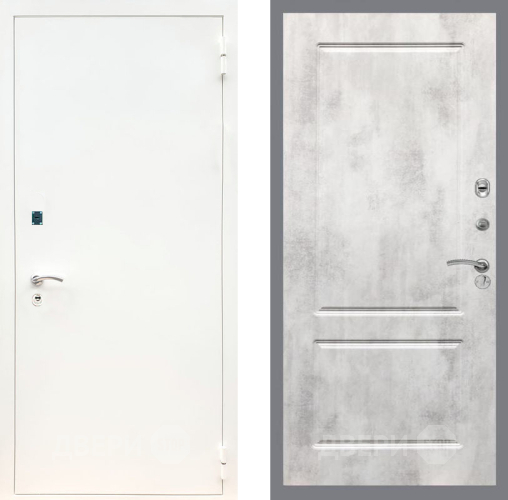 Входная металлическая Дверь Рекс (REX) 1А Белая шагрень FL-117 Бетон светлый в Апрелевке