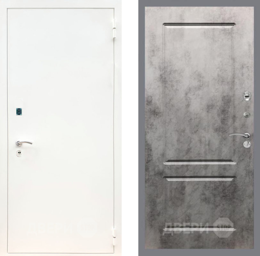 Входная металлическая Дверь Рекс (REX) 1А Белая шагрень FL-117 Бетон темный в Апрелевке