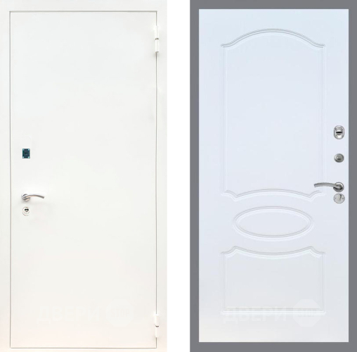 Входная металлическая Дверь Рекс (REX) 1А Белая шагрень FL-128 Белый ясень в Апрелевке