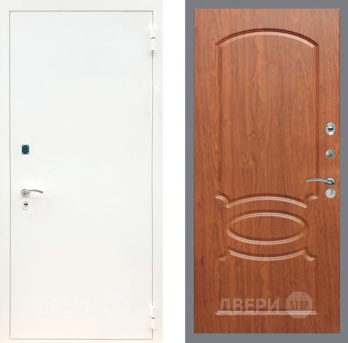 Входная металлическая Дверь Рекс (REX) 1А Белая шагрень FL-128 Морёная берёза в Апрелевке