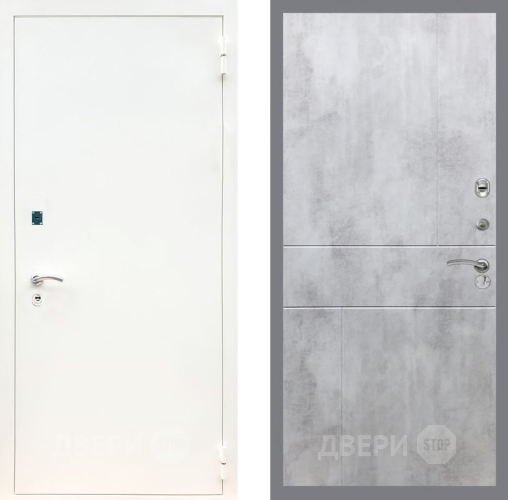 Входная металлическая Дверь Рекс (REX) 1А Белая шагрень FL-290 Бетон светлый в Апрелевке