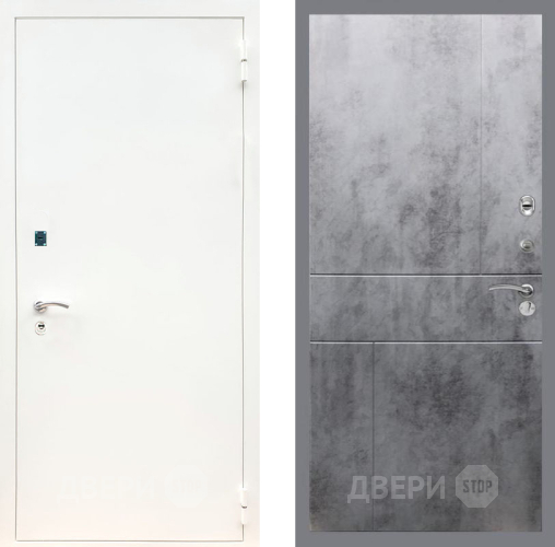 Входная металлическая Дверь Рекс (REX) 1А Белая шагрень FL-290 Бетон темный в Апрелевке