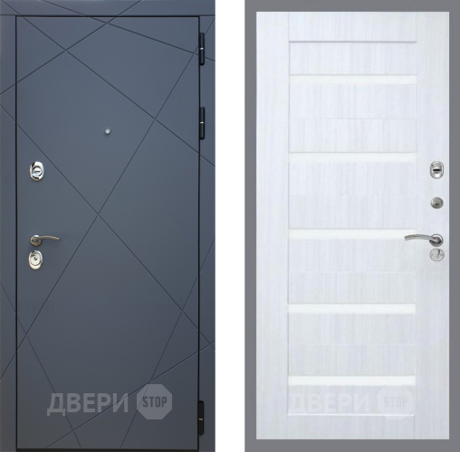 Входная металлическая Дверь Рекс (REX) 13 Силк Титан СБ-14 стекло белое Сандал белый в Апрелевке