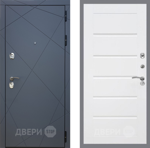 Входная металлическая Дверь Рекс (REX) 13 Силк Титан Сити Белый ясень в Апрелевке