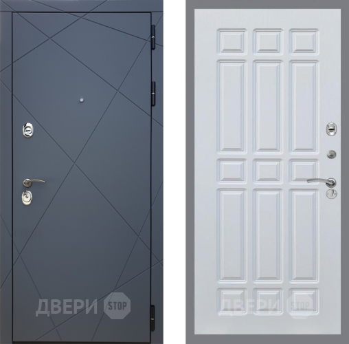 Входная металлическая Дверь Рекс (REX) 13 Силк Титан FL-33 Белый ясень в Апрелевке