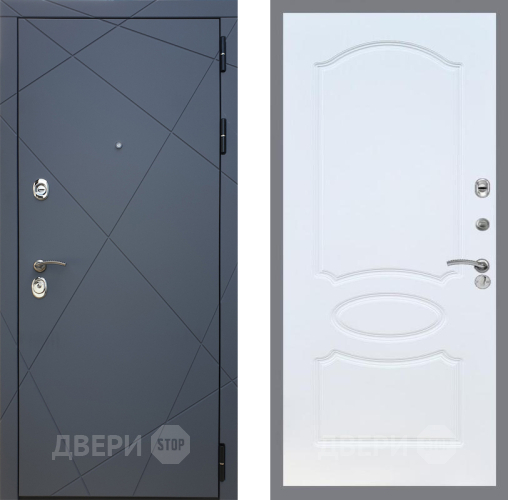 Входная металлическая Дверь Рекс (REX) 13 Силк Титан FL-128 Белый ясень в Апрелевке
