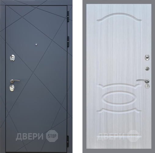 Входная металлическая Дверь Рекс (REX) 13 Силк Титан FL-128 Сандал белый в Апрелевке