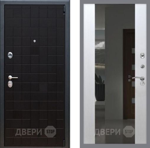 Входная металлическая Дверь Рекс (REX) 12 СБ-16 Зеркало Белый ясень в Апрелевке