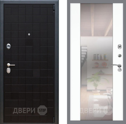 Входная металлическая Дверь Рекс (REX) 12 СБ-16 Зеркало Силк Сноу в Апрелевке