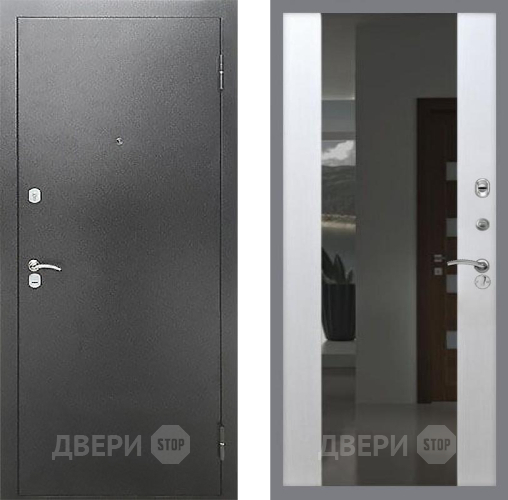 Входная металлическая Дверь Рекс (REX) Сити СБ-16 Зеркало Белый ясень в Апрелевке