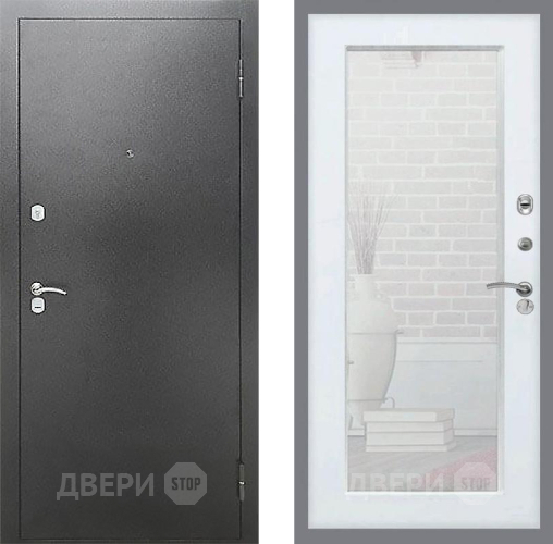 Входная металлическая Дверь Рекс (REX) Сити Зеркало Пастораль Белый ясень в Апрелевке