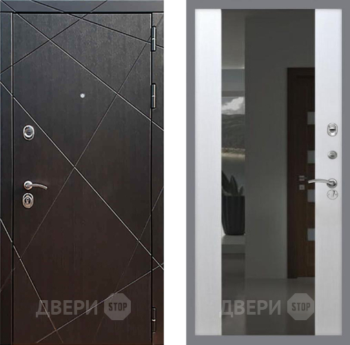 Входная металлическая Дверь Рекс (REX) 13 Венге СБ-16 Зеркало Белый ясень в Апрелевке
