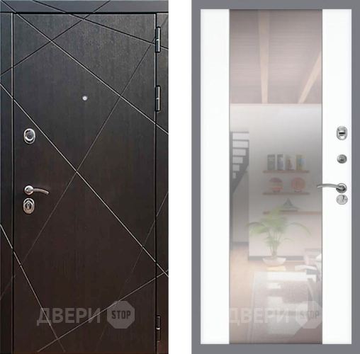 Входная металлическая Дверь Рекс (REX) 13 Венге СБ-16 Зеркало Силк Сноу в Апрелевке