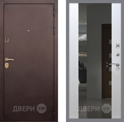 Входная металлическая Дверь Рекс (REX) Лайт 3К СБ-16 Зеркало Белый ясень в Апрелевке