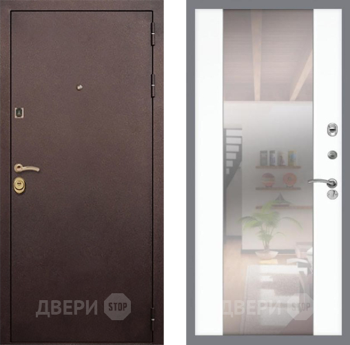 Входная металлическая Дверь Рекс (REX) Лайт 3К СБ-16 Зеркало Силк Сноу в Апрелевке