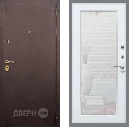 Входная металлическая Дверь Рекс (REX) Лайт 3К Зеркало Пастораль Белый ясень в Апрелевке