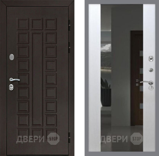 Дверь Рекс (REX) Сенатор 3К СБ-16 Зеркало Белый ясень в Апрелевке