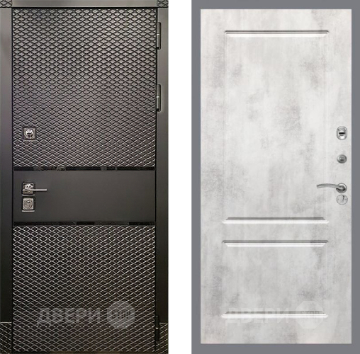 Входная металлическая Дверь Рекс (REX) 15 Черный Кварц FL-117 Бетон светлый в Апрелевке