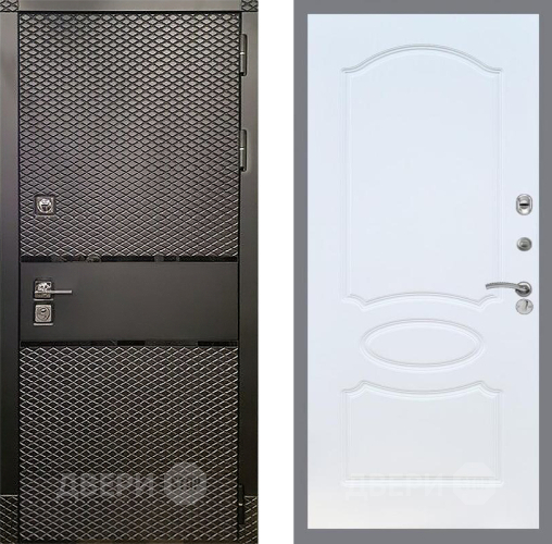 Входная металлическая Дверь Рекс (REX) 15 Черный Кварц FL-128 Белый ясень в Апрелевке