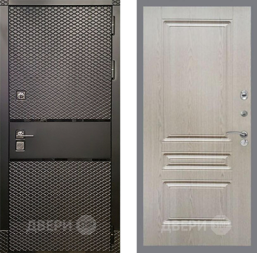 Входная металлическая Дверь Рекс (REX) 15 Черный Кварц FL-243 Беленый дуб в Апрелевке