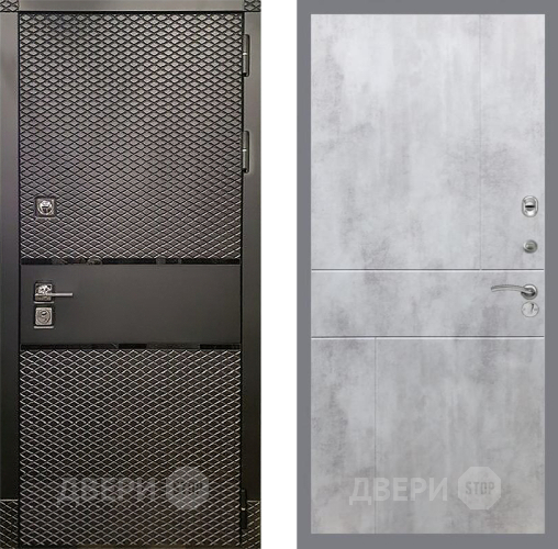Входная металлическая Дверь Рекс (REX) 15 Черный Кварц FL-290 Бетон светлый в Апрелевке