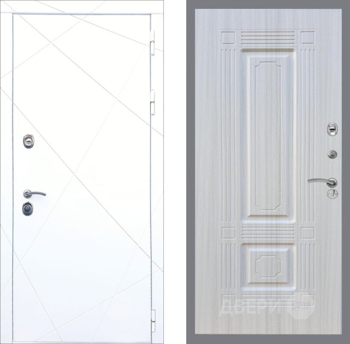 Входная металлическая Дверь Рекс (REX) 13 Силк Сноу FL-2 Сандал белый в Апрелевке