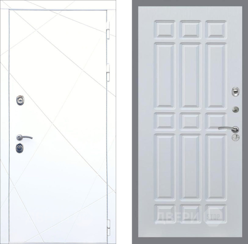Входная металлическая Дверь Рекс (REX) 13 Силк Сноу FL-33 Белый ясень в Апрелевке