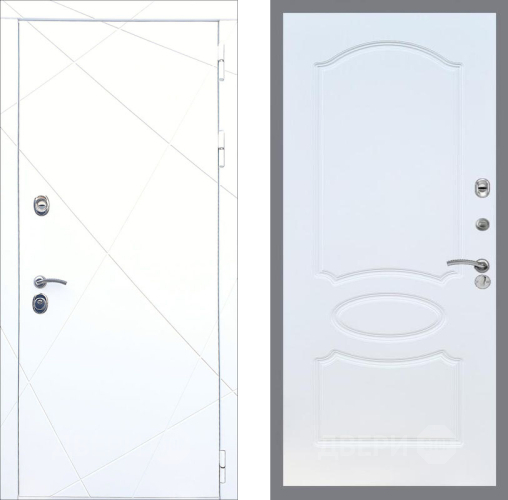 Входная металлическая Дверь Рекс (REX) 13 Силк Сноу FL-128 Белый ясень в Апрелевке