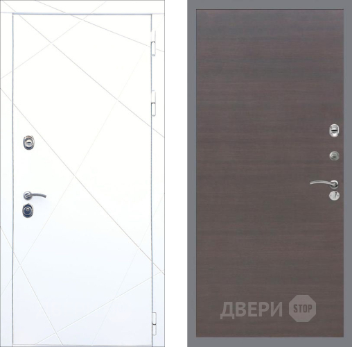Входная металлическая Дверь Рекс (REX) 13 Силк Сноу GL венге поперечный в Апрелевке