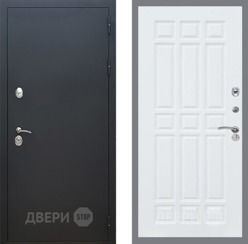 Входная металлическая Дверь Рекс (REX) 5 Черный Муар FL-33 Силк Сноу в Апрелевке