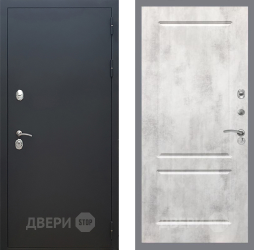 Входная металлическая Дверь Рекс (REX) 5 Черный Муар FL-117 Бетон светлый в Апрелевке