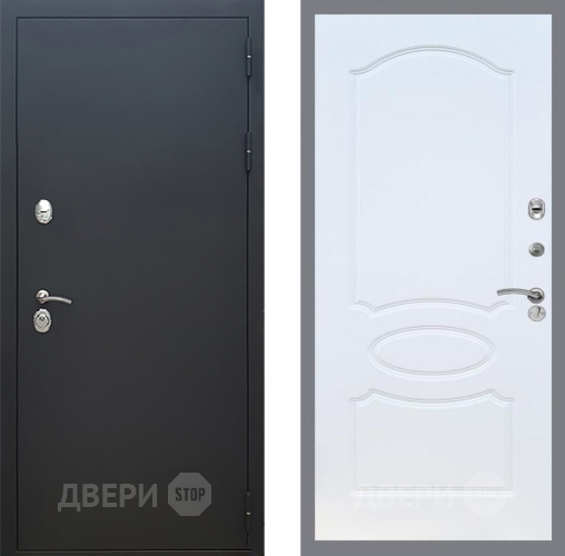 Входная металлическая Дверь Рекс (REX) 5 Черный Муар FL-128 Белый ясень в Апрелевке