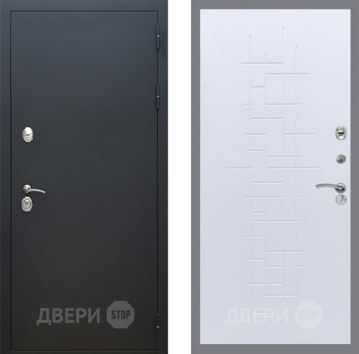 Входная металлическая Дверь Рекс (REX) 5 Черный Муар FL-289 Белый ясень в Апрелевке