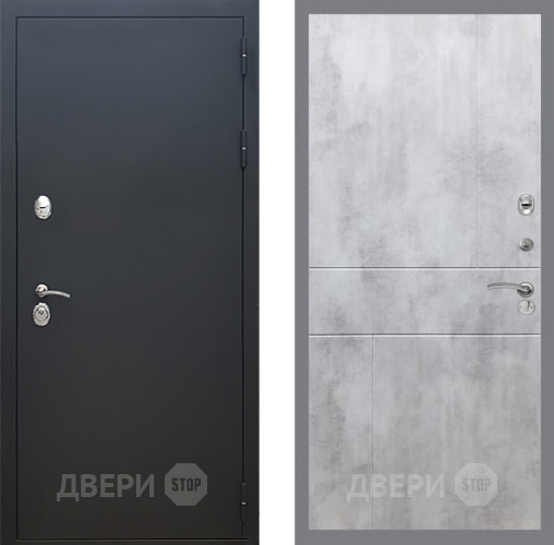 Входная металлическая Дверь Рекс (REX) 5 Черный Муар FL-290 Бетон светлый в Апрелевке