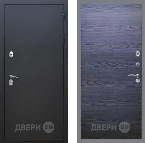 Входная металлическая Дверь Рекс (REX) 5 Черный Муар GL Дуб тангенальный черный в Апрелевке