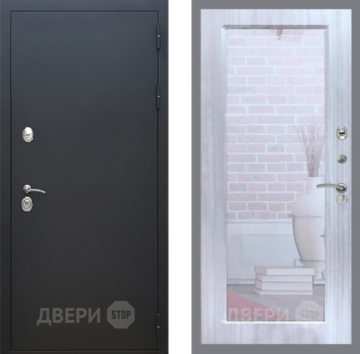 Входная металлическая Дверь Рекс (REX) 5 Черный Муар Зеркало Пастораль Сандал белый в Апрелевке
