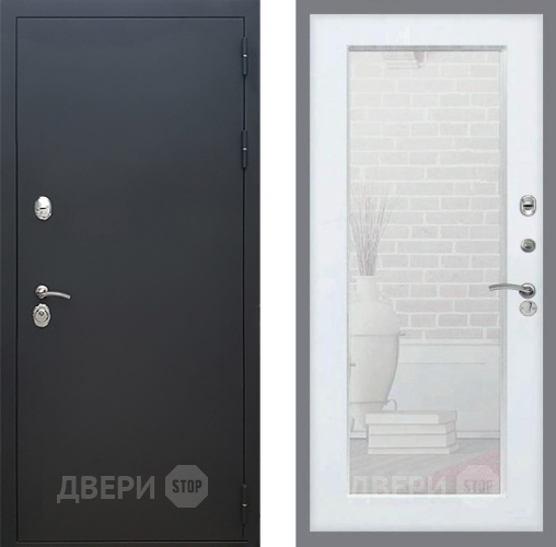 Входная металлическая Дверь Рекс (REX) 5 Черный Муар Зеркало Пастораль Силк Сноу в Апрелевке