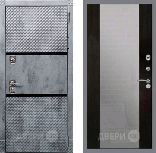 Входная металлическая Дверь Рекс (REX) 15 Бетон Темный СБ-16 Зеркало Венге в Апрелевке
